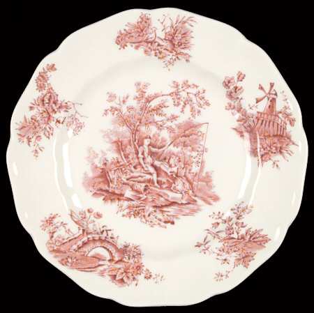 Pastorale Toile De Jouy Pink Bread & Butter Plate