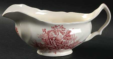 Pastorale Toile De Jouy Pink Gravy Boat
