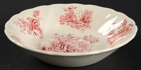 Pastorale Toile De Jouy Pink Fruit/Dessert (Sauce) Bowl