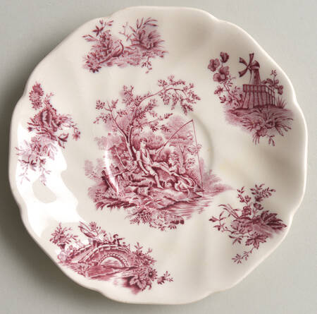Pastorale Toile De Jouy Plum Saucer