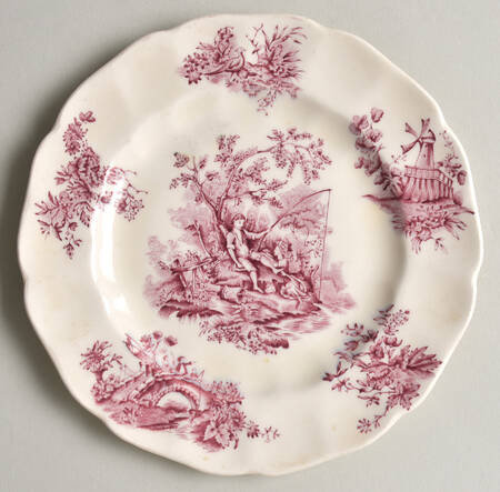 Pastorale Toile De Jouy Plum Bread & Butter Plate