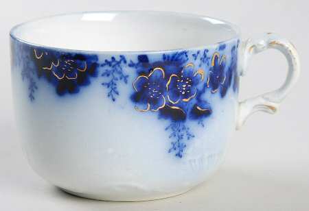 Peach (Flow Blue, Gold Accents) Flat Cup