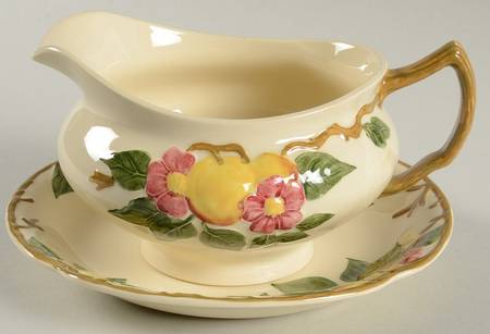Peach Bloom Gravy Boat & Underplate
