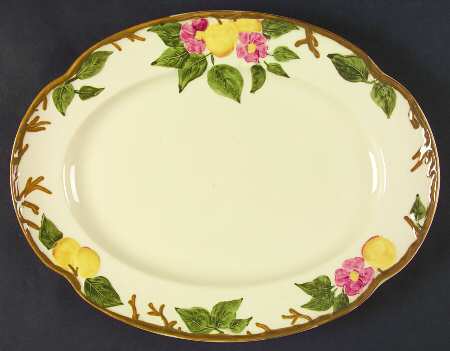 Peach Bloom 12" Oval Serving Platter