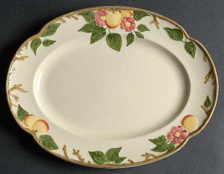 Peach Bloom 11" Oval Serving Platter