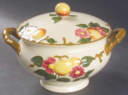 Peach Bloom Sugar Bowl & Lid