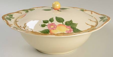 Peach Bloom Round Covered Vegetable