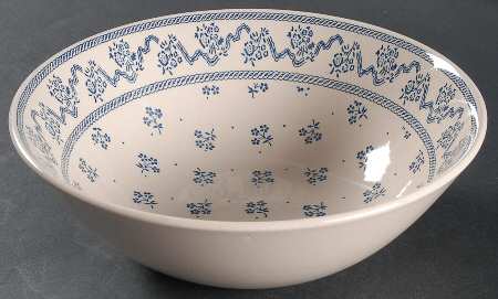 Petite Fleur Blue 8" Round Vegetable Bowl