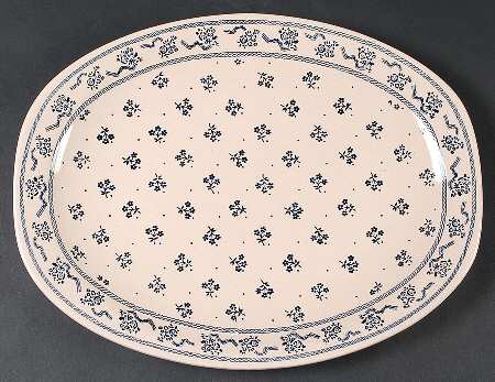 Petite Fleur Blue 13" Oval Serving Platter
