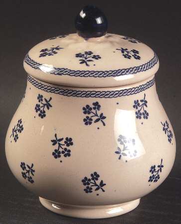 Petite Fleur Blue Sugar Bowl & Lid