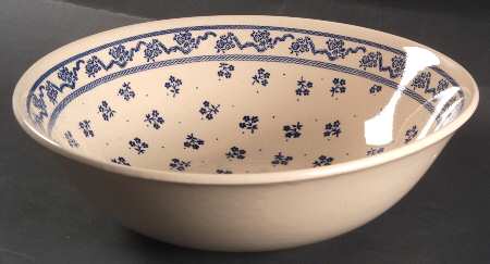 Petite Fleur Blue 10" Large Salad Serving Bowl