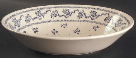 Petite Fleur Blue 9" Oval Vegetable Bowl