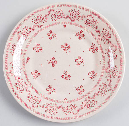 Petite Fleur Burgundy Pink Underplate for Gravy Boat
