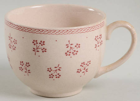 Petite Fleur Burgundy Pink Flat Cup