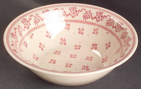 Petite Fleur Burgundy Pink 8" Round Vegetable Bowl