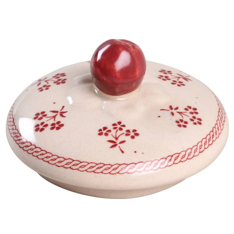 Petite Fleur Burgundy Pink Lid for Sugar Bowl