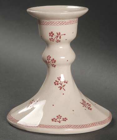 Petite Fleur Burgundy Pink Small Candlestick