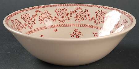 Petite Fleur Burgundy Pink Coupe Cereal Bowl