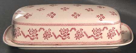 Petite Fleur Burgundy Pink 1/4 Lb Covered Butter
