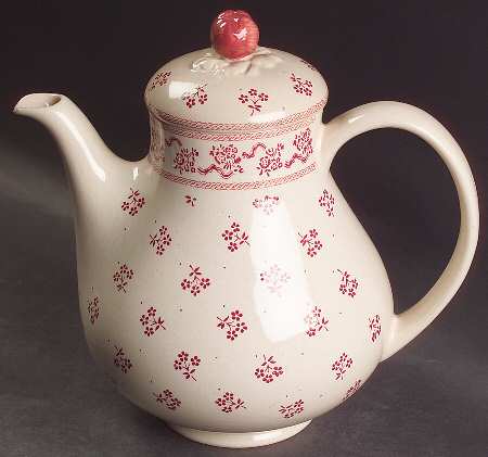 Petite Fleur Burgundy Pink Coffee Pot & Lid