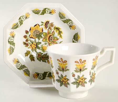 Persian Garden Flat Cup & Saucer Set