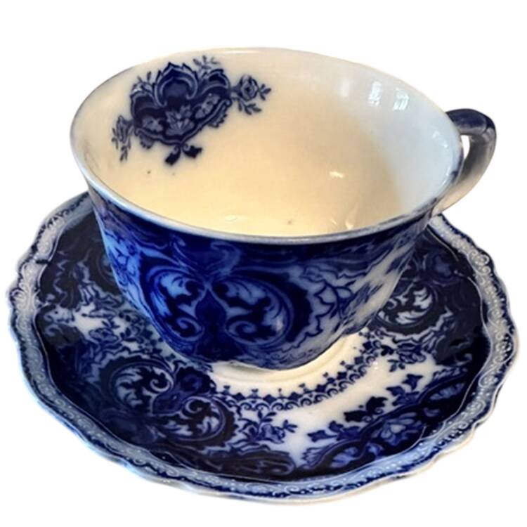 Persian (Flow Blue) Oversized Cup & Saucer Set