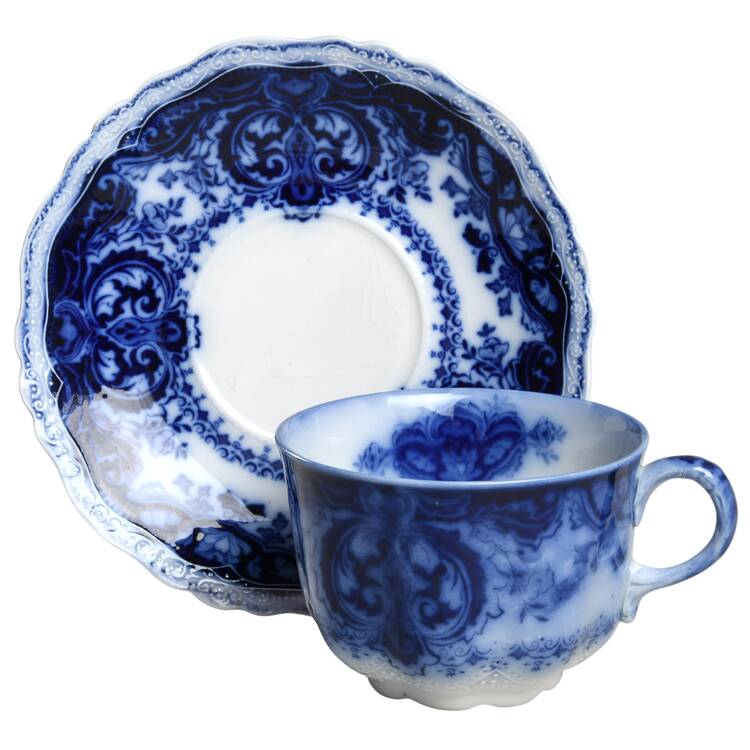 Persian (Flow Blue) Oversized Cup & Saucer Set