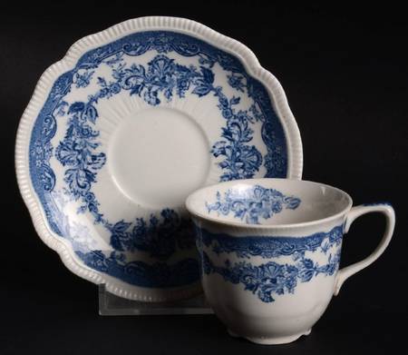 Persian Tulip Blue Flat Demitasse Cup & Saucer Set