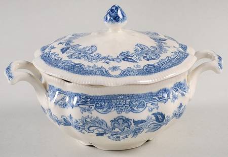 Persian Tulip Blue Sugar Bowl & Lid