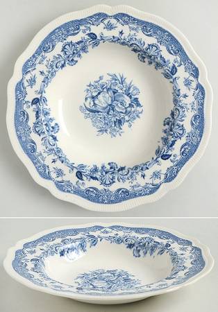Persian Tulip Blue Rim Soup Bowl
