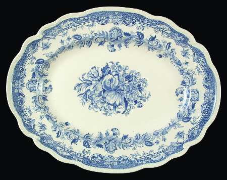 Persian Tulip Blue 16" Oval Serving Platter