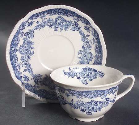 Persian Tulip Blue Flat Cup & Saucer Set