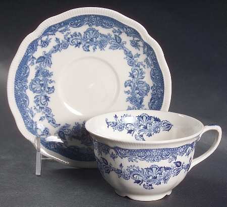 Persian Tulip Blue Flat Cup & Saucer Set