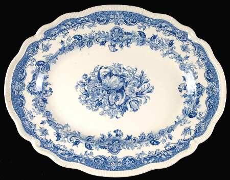Persian Tulip Blue 12" Oval Serving Platter