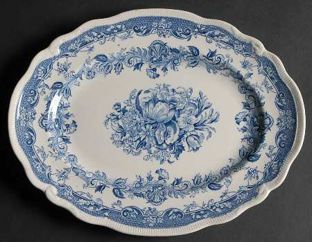 Persian Tulip Blue 11" Oval Serving Platter