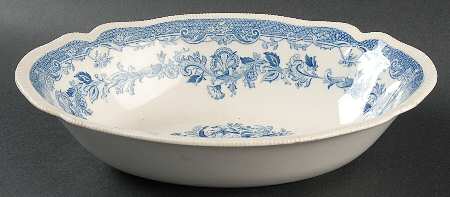 Persian Tulip Blue 10" Oval Vegetable Bowl