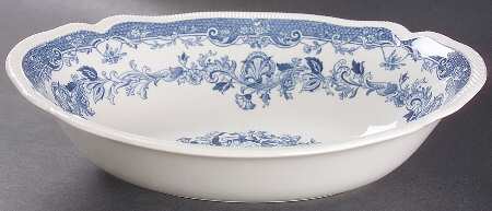 Persian Tulip Blue 9" Oval Vegetable Bowl