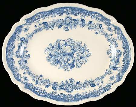 Persian Tulip Blue 10" Oval Serving Platter