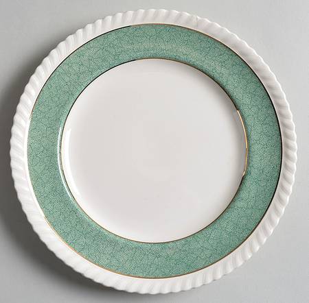 Powder Border Green & White Salad Plate