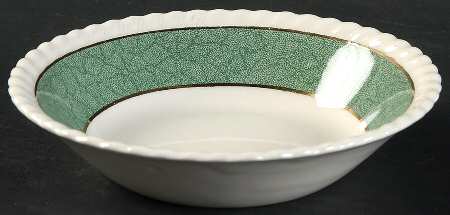 Powder Border Green & White Fruit/Dessert (Sauce) Bowl