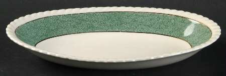 Powder Border Green & White Relish/Gravy Underplate