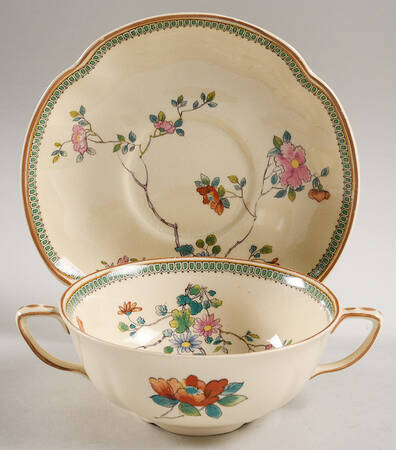 Princess Mary Flat Cream Soup Bowl & Saucer Set
