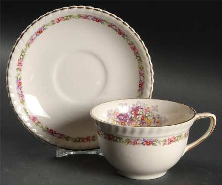 Queen's Bouquet Flat Cup & Saucer Set