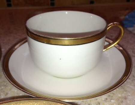 Raleigh (Smooth, Two Black Rings) Flat Cup & Saucer Set