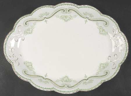 Regis Green 14" Oval Serving Platter
