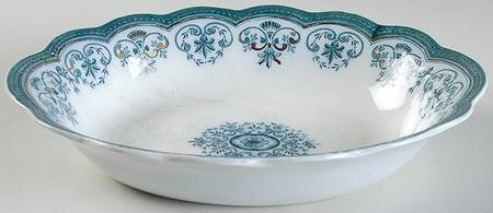 Regent (Aqua Design, Gold Accent) 9" Oval Vegetable Bowl