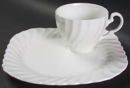 Regency (Made in England, Earthenware Ironstone) Snack Plate & Cup Set