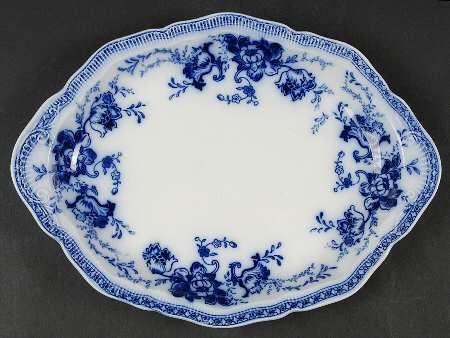 Richmond (Flow Blue, No Gold Accent) 11" Oval Serving Platter