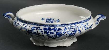 Richmond (Flow Blue, No Gold Accent) Round Vegetable No Lid