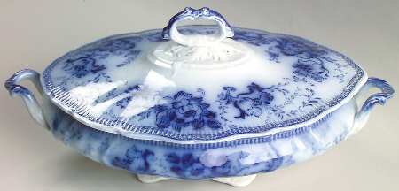 Richmond (Flow Blue, No Gold Accent) Oval Covered Vegetable